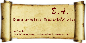 Demetrovics Anasztázia névjegykártya
